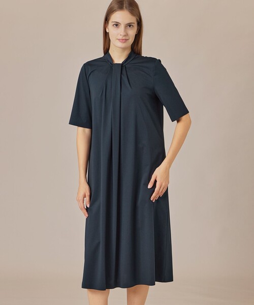 MACKINTOSH LONDON（マッキントッシュ ロンドン）の「プレーティング天竺ワンピース（ワンピース・レディース・ネイビー/ダークブラウン・40/38）」の2枚目の写真