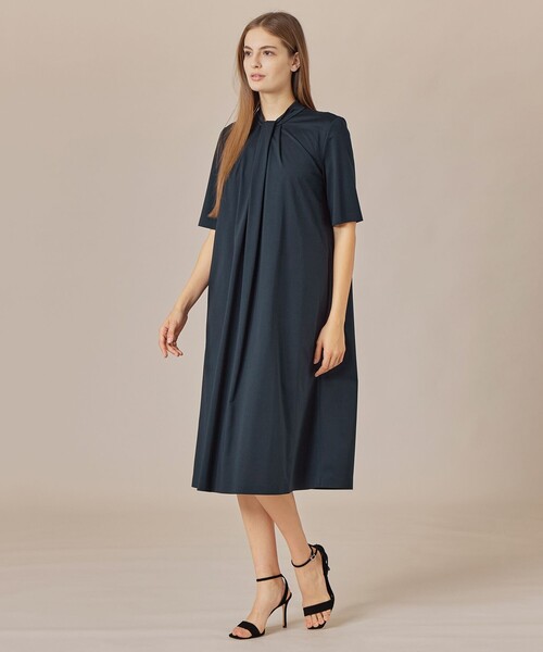 MACKINTOSH LONDON（マッキントッシュ ロンドン）の「プレーティング天竺ワンピース（ワンピース・レディース・ネイビー/ダークブラウン・40/38）」の8枚目の写真