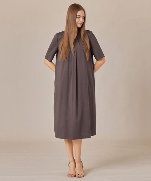 MACKINTOSH LONDON（マッキントッシュ ロンドン）の「プレーティング天竺ワンピース（ワンピース・レディース・ネイビー/ダークブラウン・40/38）」の7枚目の写真