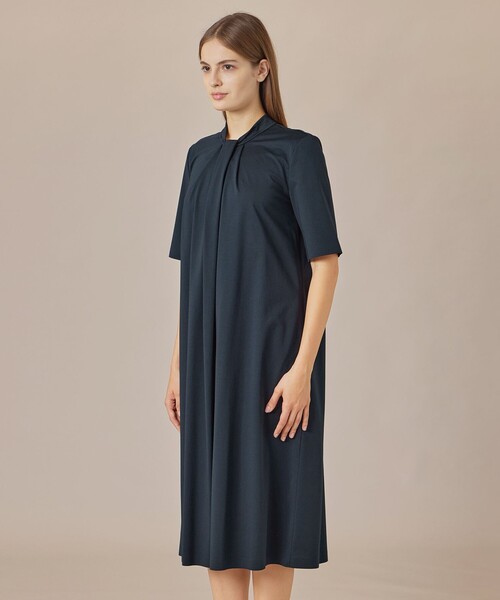 MACKINTOSH LONDON（マッキントッシュ ロンドン）の「プレーティング天竺ワンピース（ワンピース・レディース・ネイビー/ダークブラウン・40/38）」の5枚目の写真