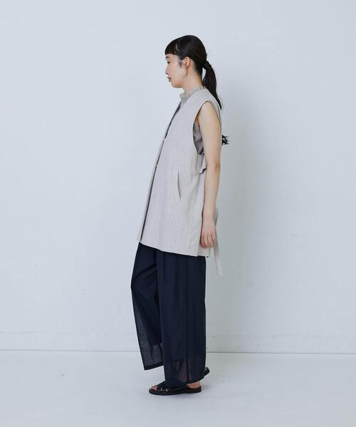 LOISIR（ロワズィール）の「エステルリネンヘリンボーンバックコンシャスベスト（ベスト・レディース・グレー系その他・FREE）」の5枚目の写真
