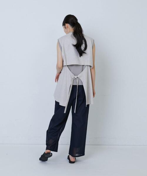 LOISIR（ロワズィール）の「エステルリネンヘリンボーンバックコンシャスベスト（ベスト・レディース・グレー系その他・FREE）」の7枚目の写真