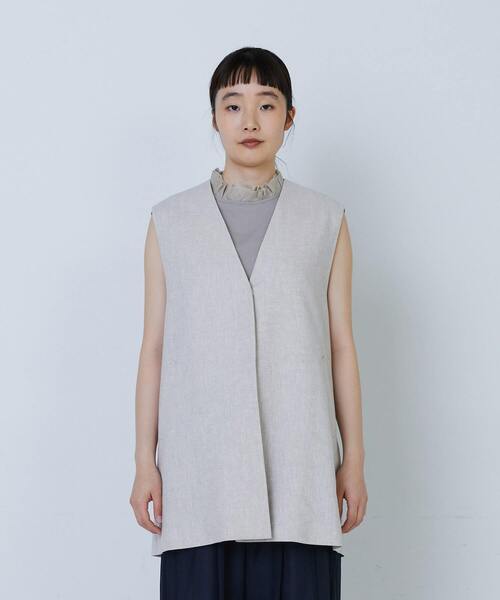 LOISIR（ロワズィール）の「エステルリネンヘリンボーンバックコンシャスベスト（ベスト・レディース・グレー系その他・FREE）」の8枚目の写真