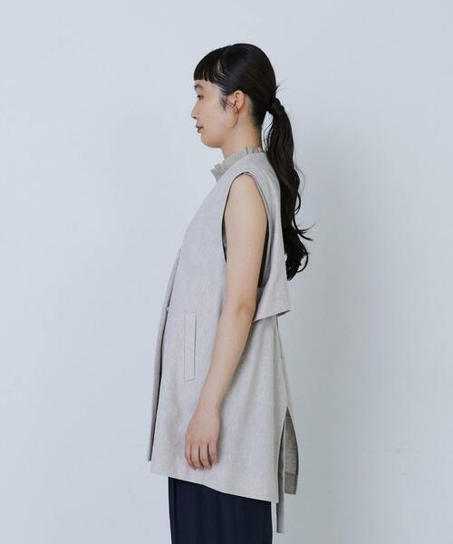 LOISIR（ロワズィール）の「エステルリネンヘリンボーンバックコンシャスベスト（ベスト・レディース・グレー系その他・FREE）」の9枚目の写真