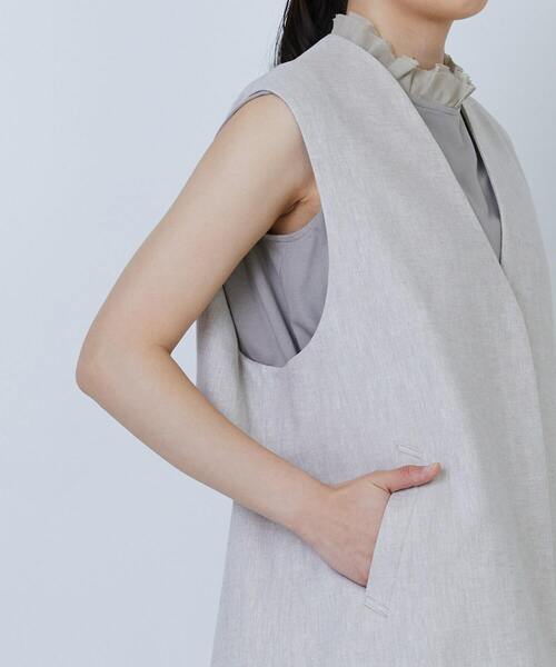 LOISIR（ロワズィール）の「エステルリネンヘリンボーンバックコンシャスベスト（ベスト・レディース・グレー系その他・FREE）」の13枚目の写真