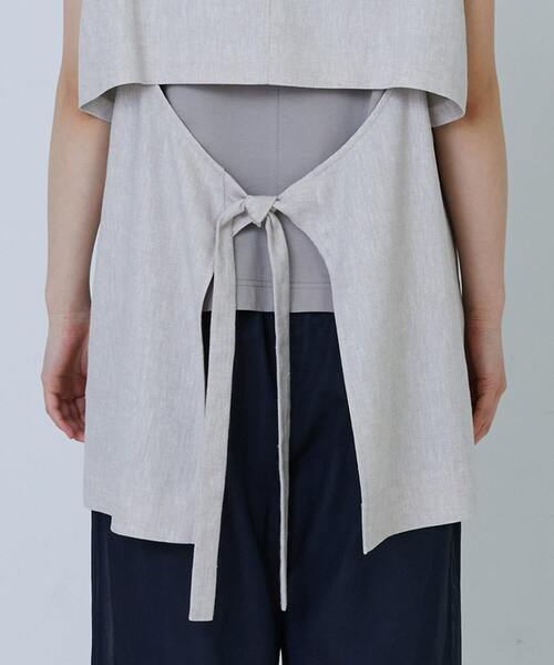 LOISIR（ロワズィール）の「エステルリネンヘリンボーンバックコンシャスベスト（ベスト・レディース・グレー系その他・FREE）」の14枚目の写真