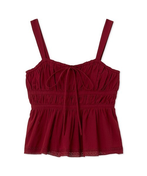 SNIDEL（スナイデル）の「コットンキャミブラウス（シャツ/ブラウス・レディース・ホワイト/レッド/ブラック・FREE）」の4枚目の写真