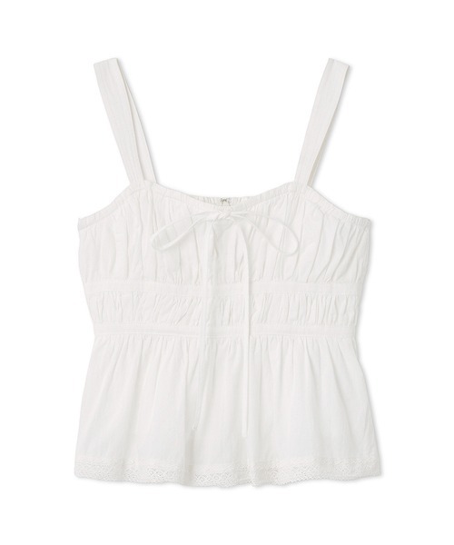 SNIDEL（スナイデル）の「コットンキャミブラウス（シャツ/ブラウス・レディース・ホワイト/レッド/ブラック・FREE）」の6枚目の写真