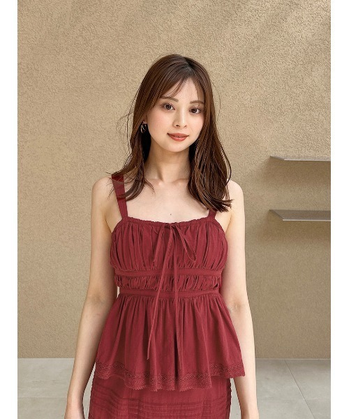 SNIDEL（スナイデル）の「コットンキャミブラウス（シャツ/ブラウス・レディース・ホワイト/レッド/ブラック・FREE）」の21枚目の写真