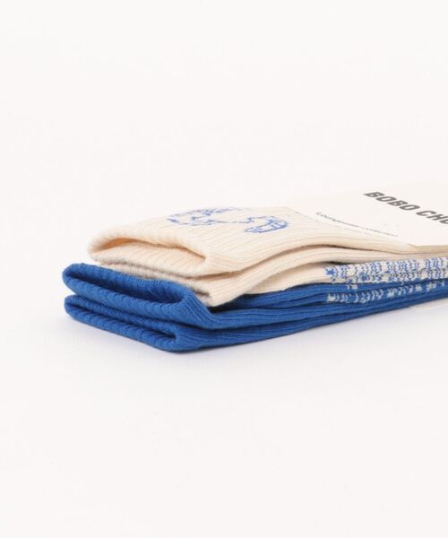 BOBO CHOSES(ボボショーズ)の「Happy Worm & Reading crocodile long socks pack(ソックス/靴下・キッズ・ブルー・23-25/26-28/29-31)」の2枚目の写真