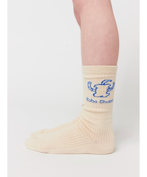 BOBO CHOSES(ボボショーズ)の「Happy Worm & Reading crocodile long socks pack(ソックス/靴下・キッズ・ブルー・23-25/26-28/29-31)」の3枚目の写真