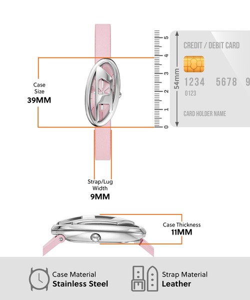 DIESEL（ディーゼル）の「ディーゼル 腕時計 レディース アナログ レザー DZ5621（アナログ腕時計・レディース・ピンク・FREE）」の4枚目の写真