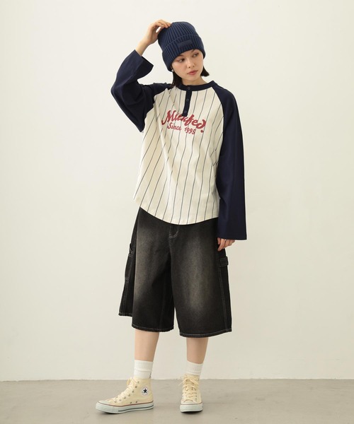 MILKFED.（ミルクフェド）の「STRIPED B/B TEE（Tシャツ/カットソー・レディース・アッシュ/ブラック/ネイビー・ONE SIZE）」の8枚目の写真