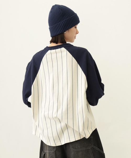 MILKFED.（ミルクフェド）の「STRIPED B/B TEE（Tシャツ/カットソー・レディース・アッシュ/ブラック/ネイビー・ONE SIZE）」の5枚目の写真