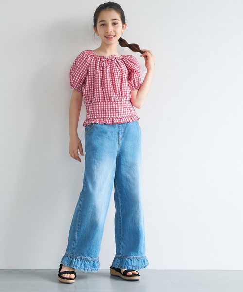 coca(coca)(コカ)の「【WEB限定セール】キッズ ハートギンガムブラウス(シャツ/ブラウス・キッズ・ブラック/レッド・120/130/140/150)」の9枚目の写真