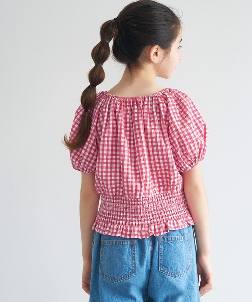 coca(coca)(コカ)の「【WEB限定セール】キッズ ハートギンガムブラウス(シャツ/ブラウス・キッズ・ブラック/レッド・120/130/140/150)」の14枚目の写真