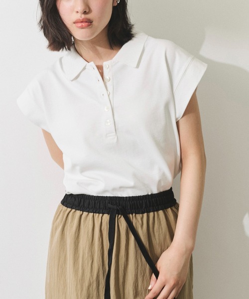 アダムエロペ　スリーブレスポロトップス セール】【WEB限定】スリーブレスポロトップス（ポロシャツ）｜ADAM ET