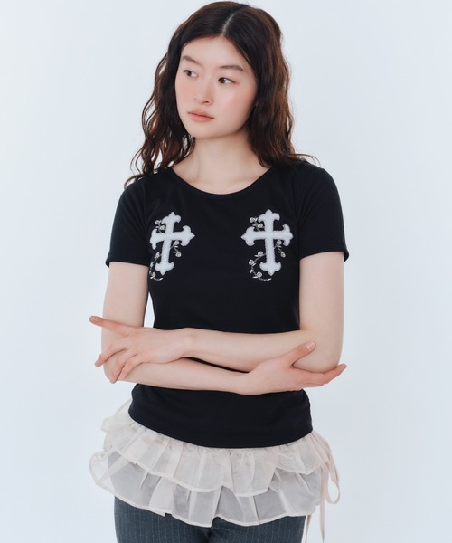 FCMM fcmm エフシーエムエム オフショル OFF SHOURDER BELT CREWNECK/オフショルダーベルトクルーネック