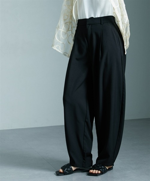 Soiunique（スワユニーク）の「【接触冷感】ゆったりサイズコクーンパンツ ［Soiunique］（その他パンツ・レディース・ブラック/オフホワイト/ブラウン/ベージュ・M/L/LL）」の9枚目の写真