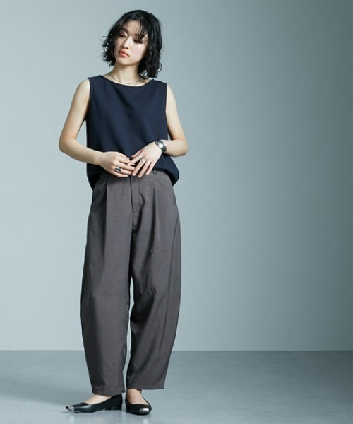 Soiunique（スワユニーク）の「【接触冷感】ゆったりサイズコクーンパンツ ［Soiunique］（その他パンツ・レディース・ブラック/オフホワイト/ブラウン/ベージュ・M/L/LL）」の17枚目の写真