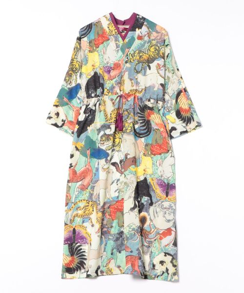 カヤ(カヤ)の「【カヤ】着る、NIPPON ART 浮世色ワンピース(ワンピース・レディース・ライトグレー/ベージュ/グレー・FREE)」の2枚目の写真