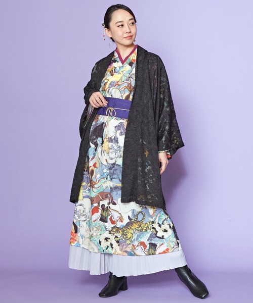 カヤ(カヤ)の「【カヤ】着る、NIPPON ART 浮世色ワンピース(ワンピース・レディース・ライトグレー/ベージュ/グレー・FREE)」の14枚目の写真