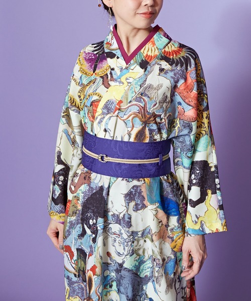 カヤ(カヤ)の「【カヤ】着る、NIPPON ART 浮世色ワンピース(ワンピース・レディース・ライトグレー/ベージュ/グレー・FREE)」の6枚目の写真