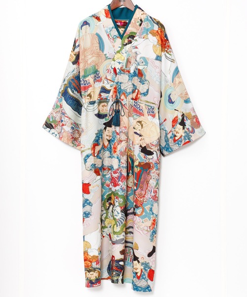 カヤ(カヤ)の「【カヤ】着る、NIPPON ART 浮世色ワンピース(ワンピース・レディース・ライトグレー/ベージュ/グレー・FREE)」の7枚目の写真