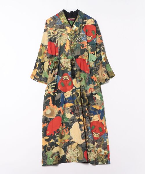 カヤ(カヤ)の「【カヤ】着る、NIPPON ART 浮世色ワンピース(ワンピース・レディース・ライトグレー/ベージュ/グレー・FREE)」の11枚目の写真