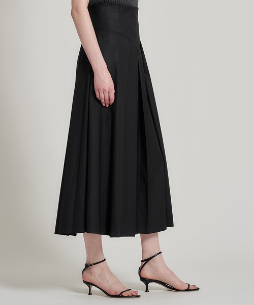 ESTNATION（エストネーション）の「ESTNATION / ハイウエスト ボックスタック プリーツスカート（スカート・レディース・ブラック/キャメル・36/38）」の3枚目の写真