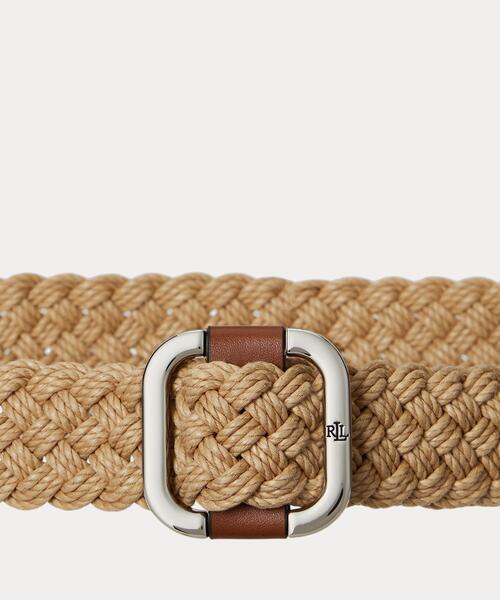 LAUREN RALPH LAUREN/ウーブン フェイクホーンバックル ベルト LAUREN RALPH ベルト ウーブン ジュート フェイクホーンバックル