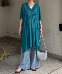 【インフルエンサー着用】【2点セット】Vネックピンタックセットワンピース