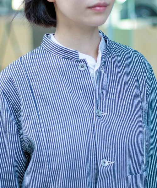 D.M.G.（ドミンゴ）の「[D.M.G / ディーエムジー] ヒッコリーデニム アーモンドジャケット（デニムジャケット・レディース・ブルー系その他・3/2）」の11枚目の写真