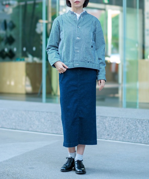 D.M.G.（ドミンゴ）の「[D.M.G / ディーエムジー] ヒッコリーデニム アーモンドジャケット（デニムジャケット・レディース・ブルー系その他・3/2）」の5枚目の写真