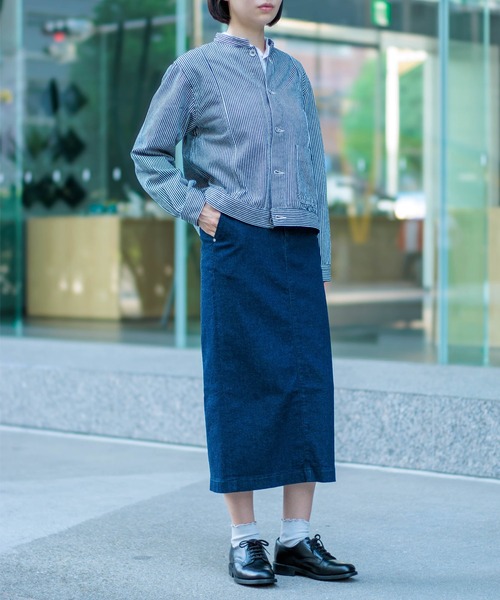 D.M.G.（ドミンゴ）の「[D.M.G / ディーエムジー] ヒッコリーデニム アーモンドジャケット（デニムジャケット・レディース・ブルー系その他・3/2）」の6枚目の写真