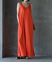 [カップ付き]まるVネックキャミワンピース