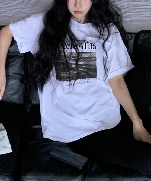 SHEPP(シープ)の「ルーズシルエット フォトプリント Tシャツ(Tシャツ/カットソー・メンズ・ブラック/ホワイト・XL/L/M)」の5枚目の写真
