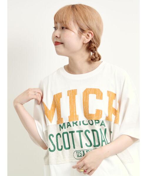 SM2（エスエムツー）の「[接触冷感]リメイク風Tシャツ（Tシャツ/カットソー・レディース・オフホワイト/ブラック/ブルー/レッド・F）」の6枚目の写真