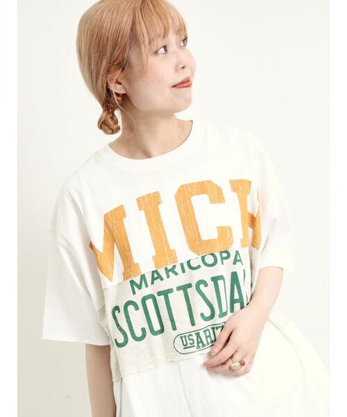 SM2（エスエムツー）の「[接触冷感]リメイク風Tシャツ（Tシャツ/カットソー・レディース・オフホワイト/ブラック/ブルー/レッド・F）」の7枚目の写真