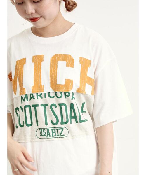 SM2（エスエムツー）の「[接触冷感]リメイク風Tシャツ（Tシャツ/カットソー・レディース・オフホワイト/ブラック/ブルー/レッド・F）」の8枚目の写真