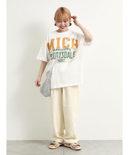 SM2（エスエムツー）の「[接触冷感]リメイク風Tシャツ（Tシャツ/カットソー・レディース・オフホワイト/ブラック/ブルー/レッド・F）」の12枚目の写真