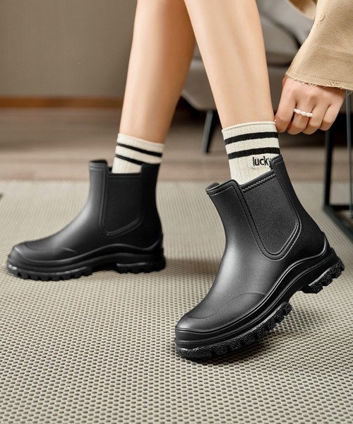 LUON/【晴雨兼用】サイドゴアレインブーツ ショートブーツ（レイン