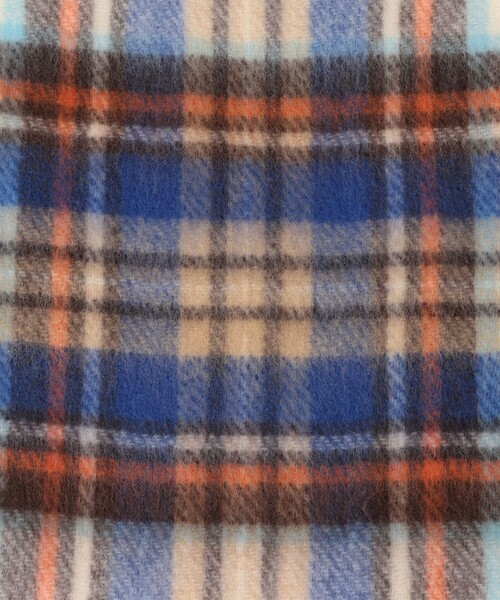 新品　BEAMS ビームス　チェック　マフラー ネイビー ブラウン　チェック BEAMS（ビームス）グラデーション チェック マフラー