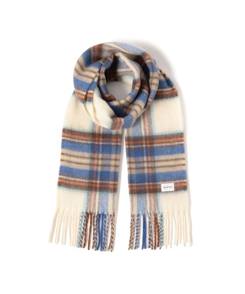 Ray BEAMS（レイビームス）の「チェック マフラー（マフラー・レディース・イエロー/オフホワイト・ONE SIZE）」の9枚目の写真