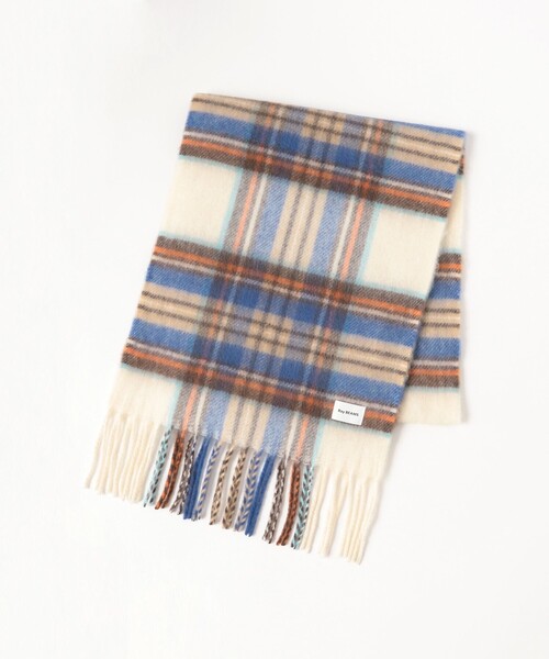 Ray BEAMS（レイビームス）の「チェック マフラー（マフラー・レディース・イエロー/オフホワイト・ONE SIZE）」の8枚目の写真