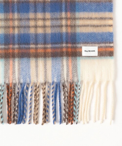 Ray BEAMS（レイビームス）の「チェック マフラー（マフラー・レディース・イエロー/オフホワイト・ONE SIZE）」の7枚目の写真