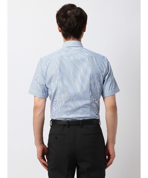 SUIT SQUARE（スーツスクエア）の「最高シャツ 半袖ワイシャツ ノンアイロンストレッチ ボタンダウンカラー BASIC ドレスシャツ（ビジネスシャツ・メンズ・ネイビー系/ブルー系2/ブルー系1/ホワイト系・S/M/L/LL）」の15枚目の写真