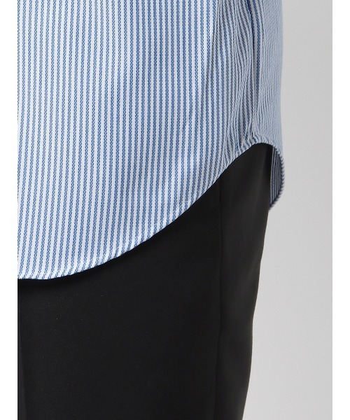 SUIT SQUARE（スーツスクエア）の「最高シャツ 半袖ワイシャツ ノンアイロンストレッチ ボタンダウンカラー BASIC ドレスシャツ（ビジネスシャツ・メンズ・ネイビー系/ブルー系2/ブルー系1/ホワイト系・S/M/L/LL）」の5枚目の写真