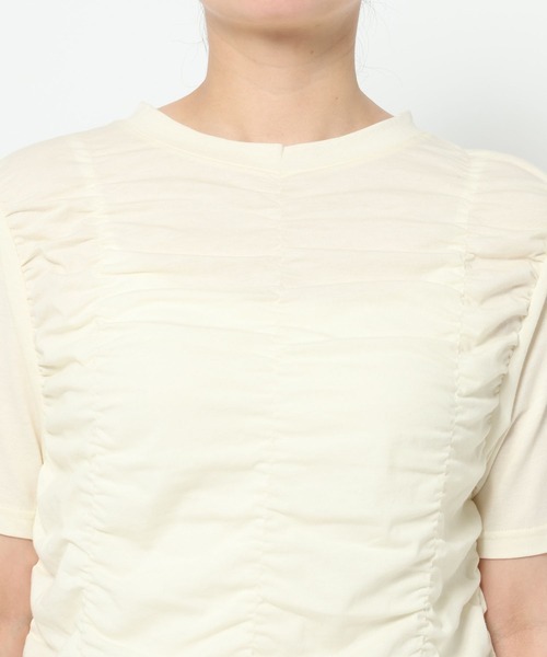 LOWRYS FARM（ローリーズファーム）の「シャーリングＴＥＥ　499876（Tシャツ/カットソー・レディース・アイボリー/ブラウン/チャコールグレー・FREE）」の14枚目の写真