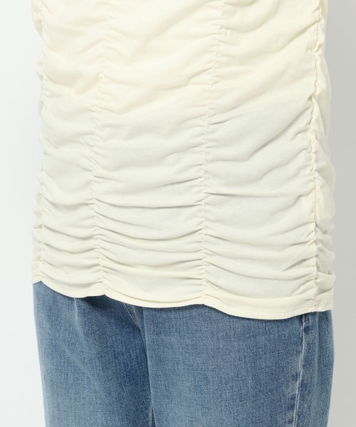 LOWRYS FARM（ローリーズファーム）の「シャーリングＴＥＥ　499876（Tシャツ/カットソー・レディース・アイボリー/ブラウン/チャコールグレー・FREE）」の16枚目の写真